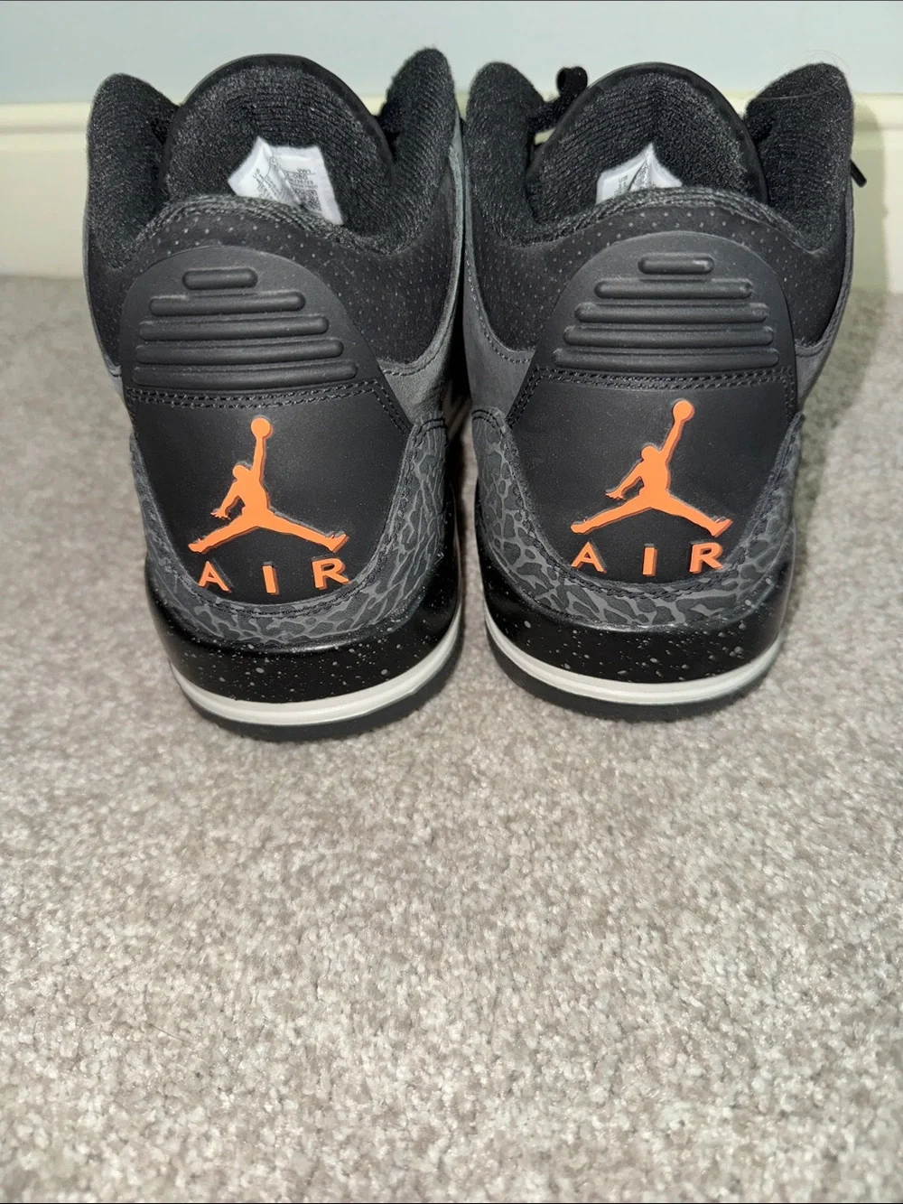 Jordan Black & Orange Retro-Style Basketball Sneakers
